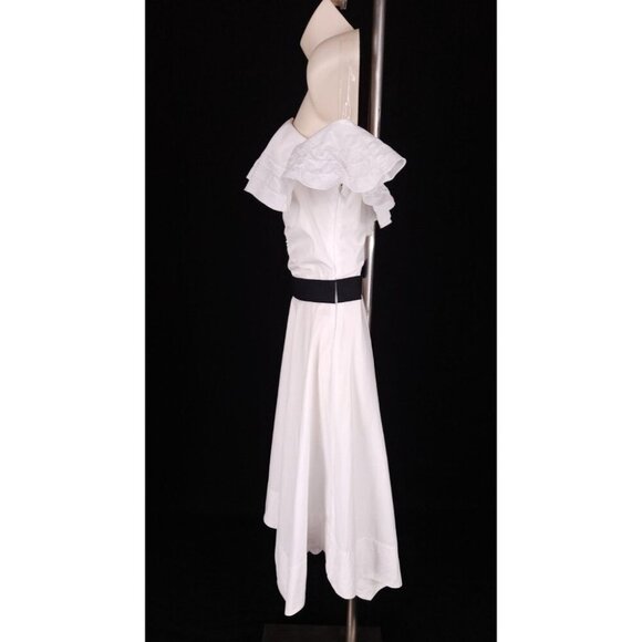 Derek Lam 10 Crosby Off The Shoulder Halter Dress 0 XS White Poplin $495US - Picture 8 of 11